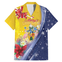 Turks And Caicos Islands Christmas Family Matching Mermaid Dress and Hawaiian Shirt Coquette Bow With Coat Of Arms - Wonder Print Shop