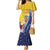 Turks And Caicos Islands Christmas Family Matching Mermaid Dress and Hawaiian Shirt Coquette Bow With Coat Of Arms - Wonder Print Shop