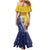 Turks And Caicos Islands Christmas Family Matching Mermaid Dress and Hawaiian Shirt Coquette Bow With Coat Of Arms - Wonder Print Shop