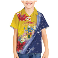 Turks And Caicos Islands Christmas Family Matching Mermaid Dress and Hawaiian Shirt Coquette Bow With Coat Of Arms - Wonder Print Shop