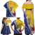 Turks And Caicos Islands Christmas Family Matching Off Shoulder Maxi Dress and Hawaiian Shirt Coquette Bow With Coat Of Arms - Wonder Print Shop