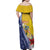 Turks And Caicos Islands Christmas Family Matching Off Shoulder Maxi Dress and Hawaiian Shirt Coquette Bow With Coat Of Arms - Wonder Print Shop