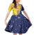 Turks And Caicos Islands Christmas Family Matching Off Shoulder Short Dress and Hawaiian Shirt Coquette Bow With Coat Of Arms - Wonder Print Shop