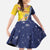 Turks And Caicos Islands Christmas Family Matching Short Sleeve Bodycon Dress and Hawaiian Shirt Coquette Bow With Coat Of Arms - Wonder Print Shop