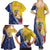 Turks And Caicos Islands Christmas Family Matching Summer Maxi Dress and Hawaiian Shirt Coquette Bow With Coat Of Arms - Wonder Print Shop