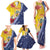 Turks And Caicos Islands Christmas Family Matching Tank Maxi Dress and Hawaiian Shirt Coquette Bow With Coat Of Arms - Wonder Print Shop