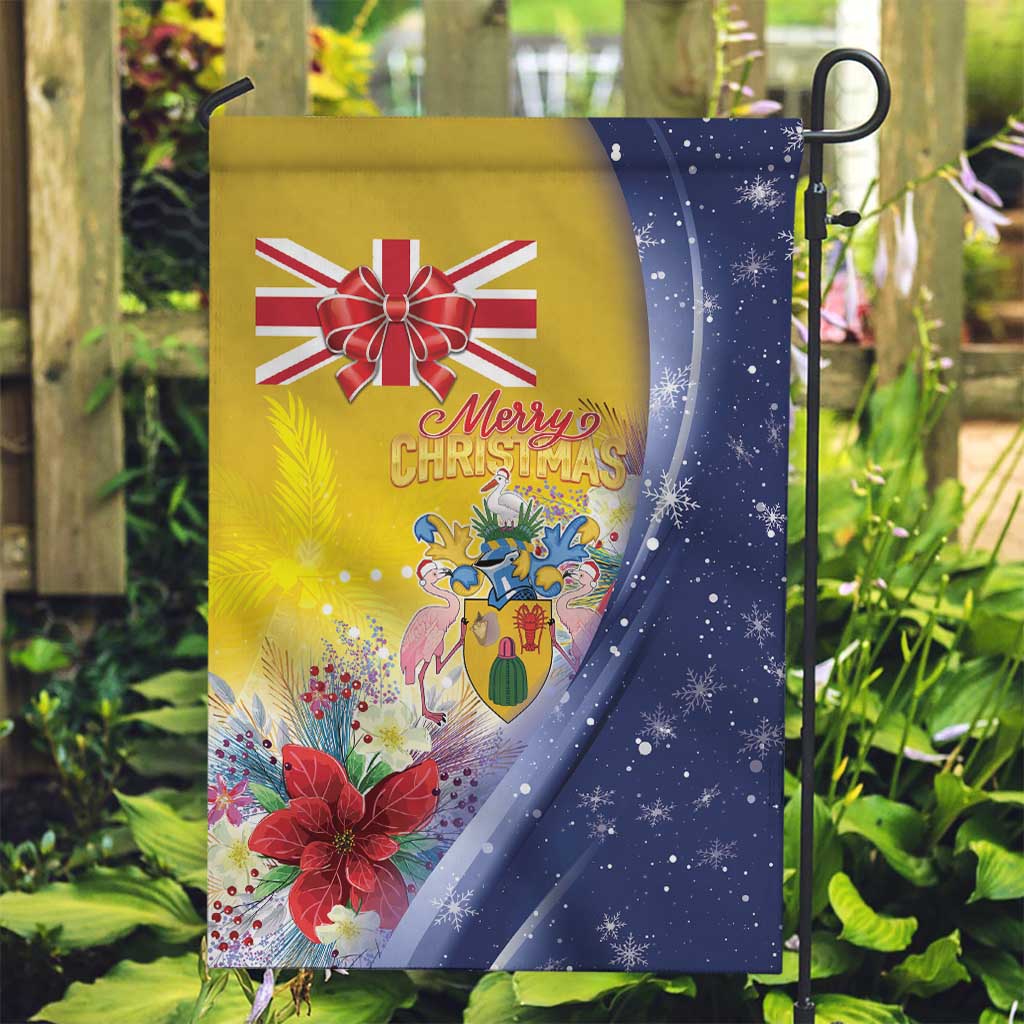 Turks And Caicos Islands Christmas Garden Flag Coquette Bow With Coat Of Arms - Wonder Print Shop