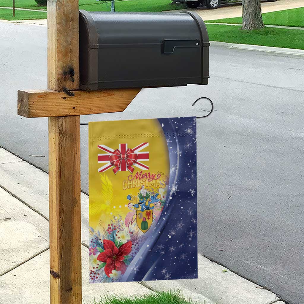 Turks And Caicos Islands Christmas Garden Flag Coquette Bow With Coat Of Arms - Wonder Print Shop