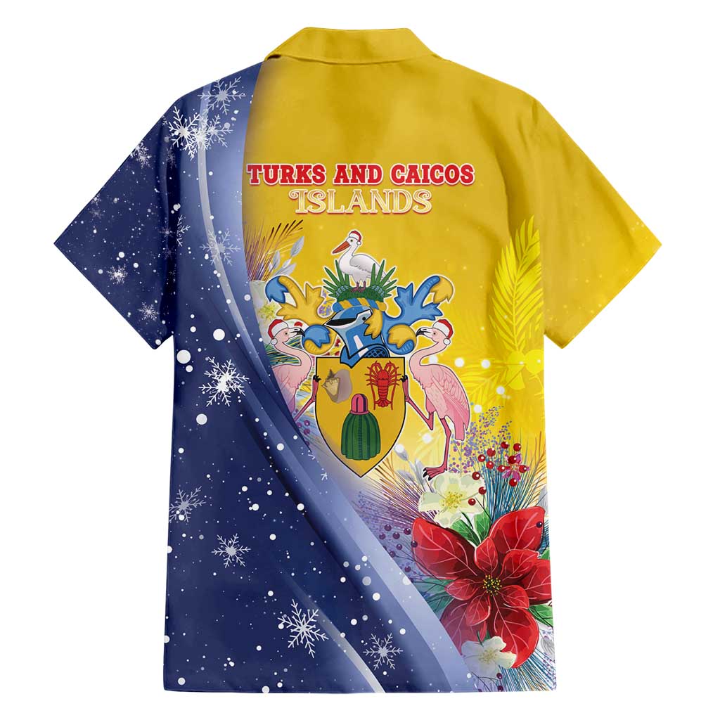 Turks And Caicos Islands Christmas Hawaiian Shirt Coquette Bow With Coat Of Arms - Wonder Print Shop