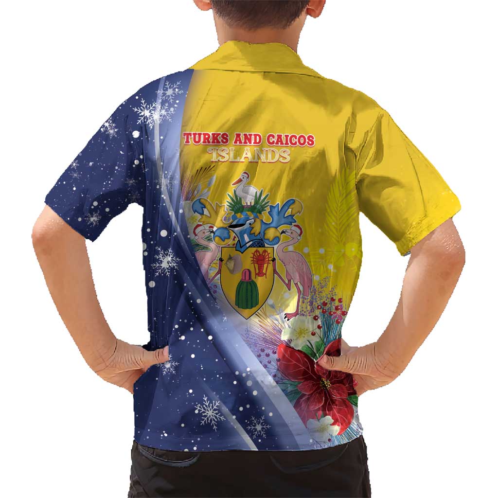 Turks And Caicos Islands Christmas Hawaiian Shirt Coquette Bow With Coat Of Arms - Wonder Print Shop