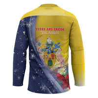 Turks And Caicos Islands Christmas Hockey Jersey Coquette Bow With Coat Of Arms - Wonder Print Shop