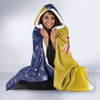Turks And Caicos Islands Christmas Hooded Blanket Coquette Bow With Coat Of Arms - Wonder Print Shop