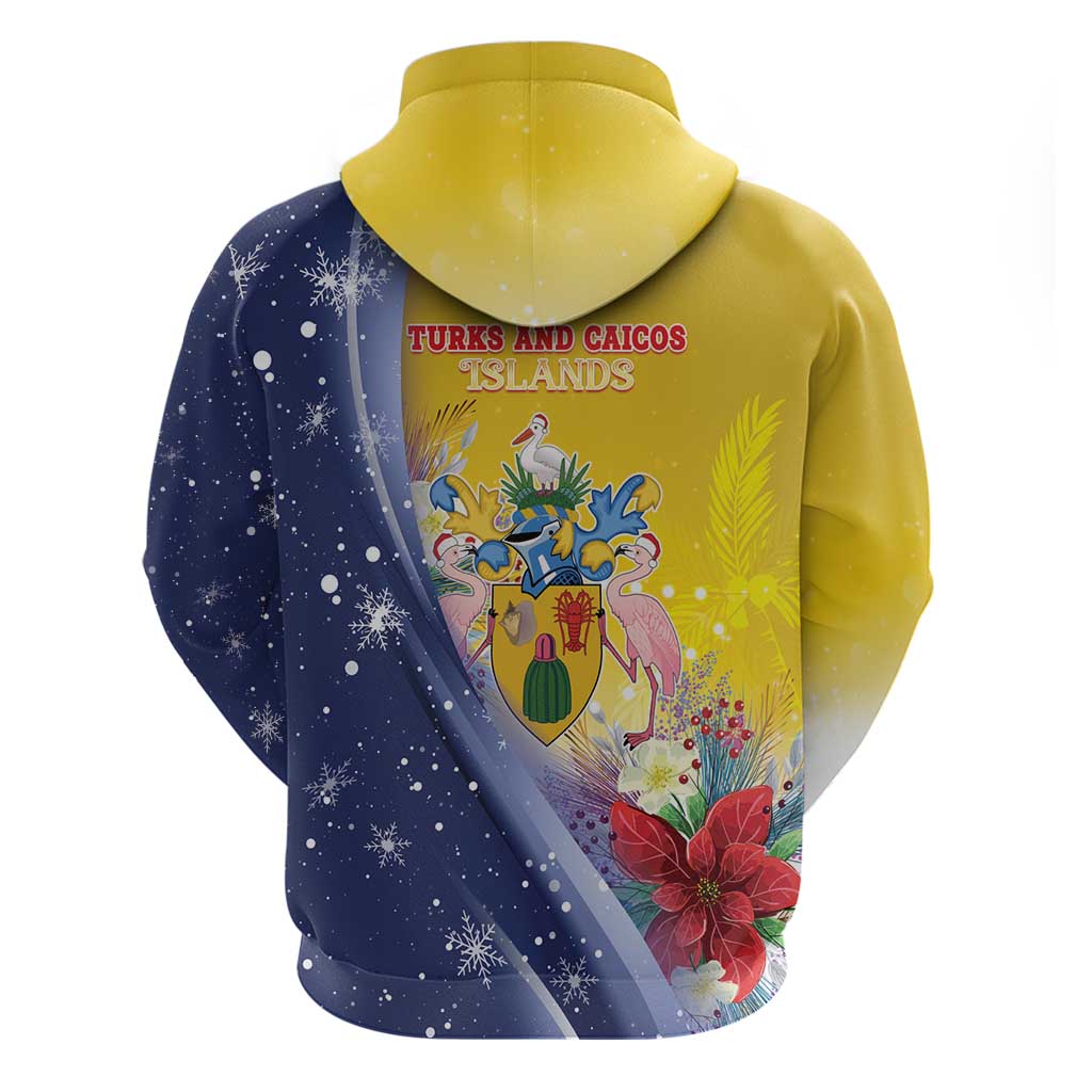 Turks And Caicos Islands Christmas Hoodie Coquette Bow With Coat Of Arms - Wonder Print Shop