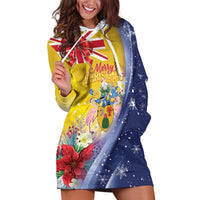 Turks And Caicos Islands Christmas Hoodie Dress Coquette Bow With Coat Of Arms - Wonder Print Shop