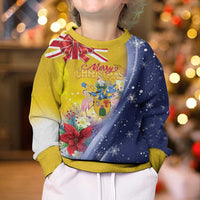 Turks And Caicos Islands Christmas Kid Ugly Christmas Sweater Coquette Bow With Coat Of Arms - Wonder Print Shop