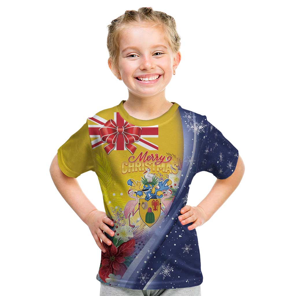 Turks And Caicos Islands Christmas Kid T Shirt Coquette Bow With Coat Of Arms - Wonder Print Shop