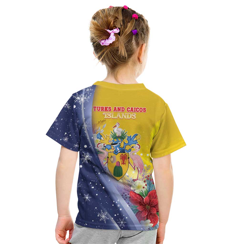 Turks And Caicos Islands Christmas Kid T Shirt Coquette Bow With Coat Of Arms - Wonder Print Shop