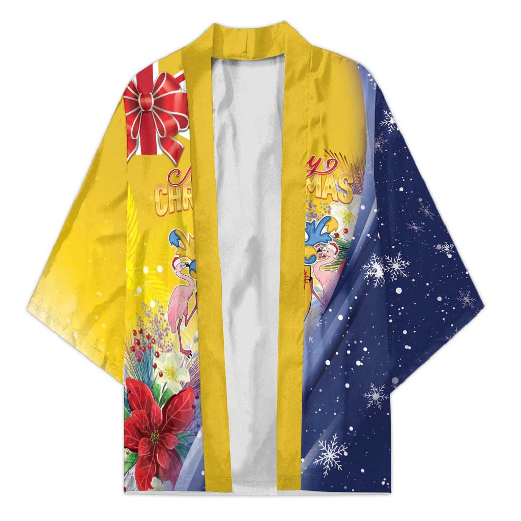 Turks And Caicos Islands Christmas Kimono Coquette Bow With Coat Of Arms - Wonder Print Shop
