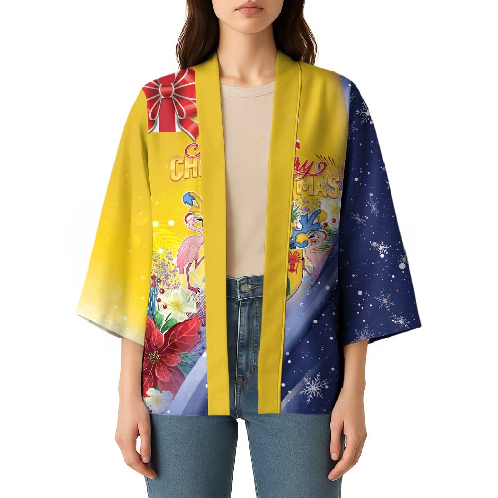 Turks And Caicos Islands Christmas Kimono Coquette Bow With Coat Of Arms - Wonder Print Shop