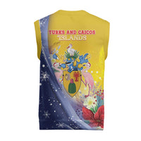 Turks And Caicos Islands Christmas Knitted V-Neck Vest Coquette Bow With Coat Of Arms - Wonder Print Shop