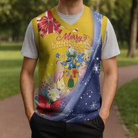 Turks And Caicos Islands Christmas Knitted V-Neck Vest Coquette Bow With Coat Of Arms - Wonder Print Shop