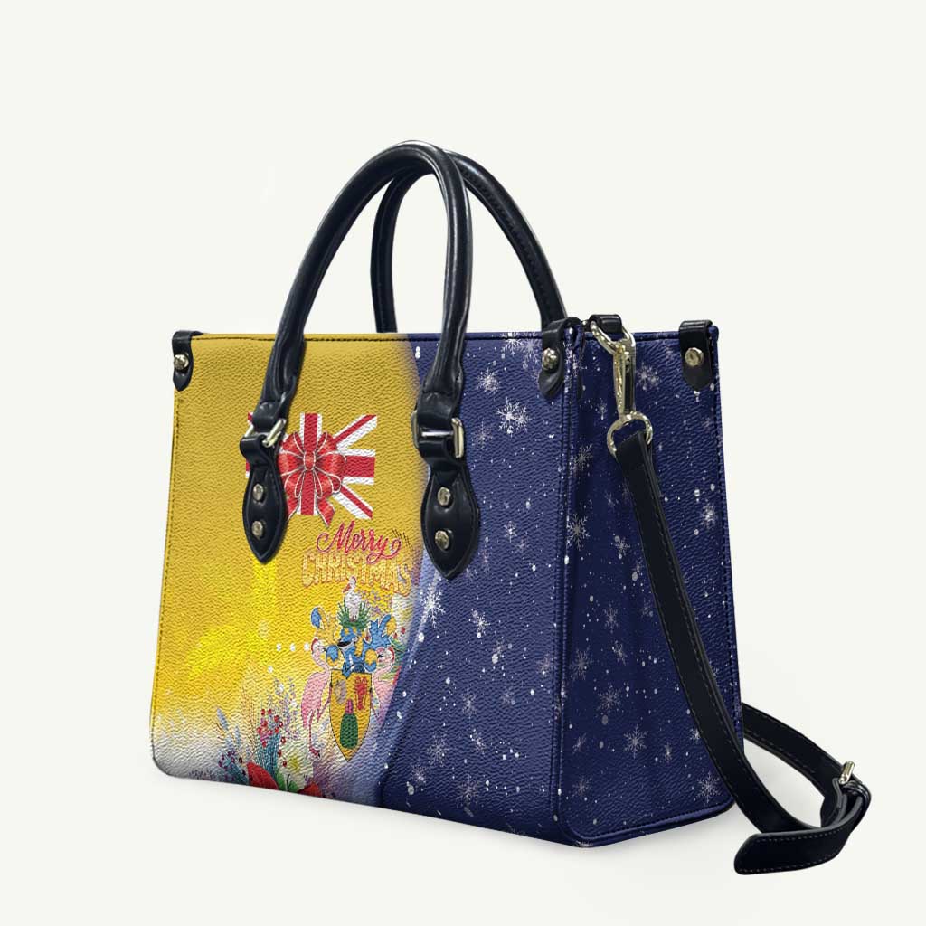 Turks And Caicos Islands Christmas Leather Bag Coquette Bow With Coat Of Arms - Wonder Print Shop