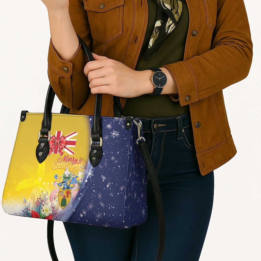 Turks And Caicos Islands Christmas Leather Bag Coquette Bow With Coat Of Arms - Wonder Print Shop