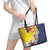 Turks And Caicos Islands Christmas Leather Tote Bag Coquette Bow With Coat Of Arms - Wonder Print Shop