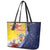 Turks And Caicos Islands Christmas Leather Tote Bag Coquette Bow With Coat Of Arms - Wonder Print Shop