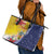 Turks And Caicos Islands Christmas Leather Tote Bag Coquette Bow With Coat Of Arms - Wonder Print Shop
