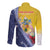 Turks And Caicos Islands Christmas Long Sleeve Button Shirt Coquette Bow With Coat Of Arms - Wonder Print Shop