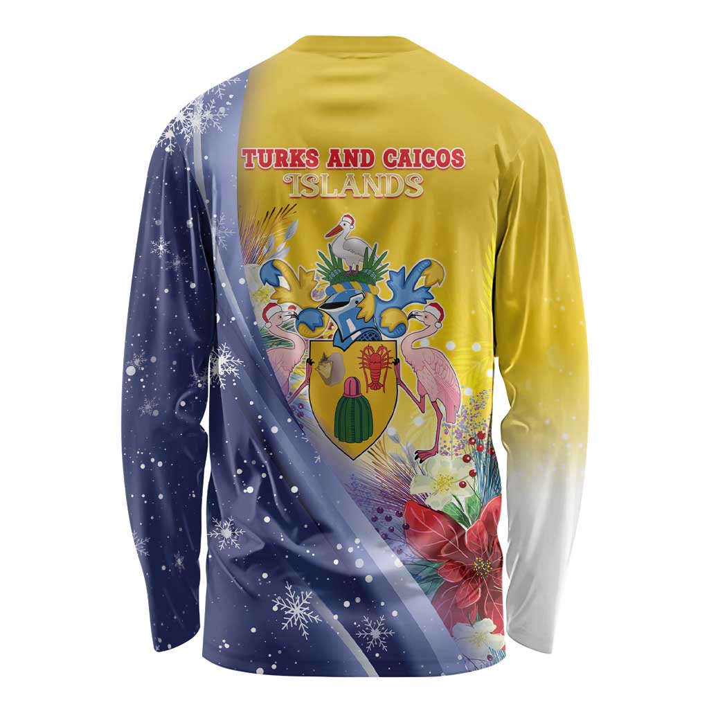 Turks And Caicos Islands Christmas Long Sleeve Shirt Coquette Bow With Coat Of Arms - Wonder Print Shop