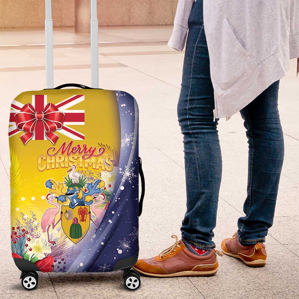 Turks And Caicos Islands Christmas Luggage Cover Coquette Bow With Coat Of Arms - Wonder Print Shop