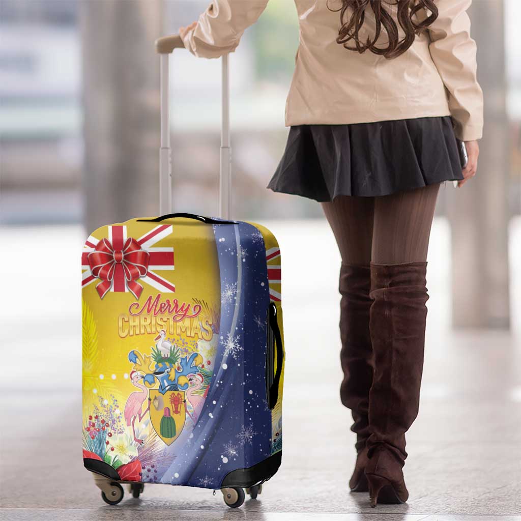Turks And Caicos Islands Christmas Luggage Cover Coquette Bow With Coat Of Arms - Wonder Print Shop