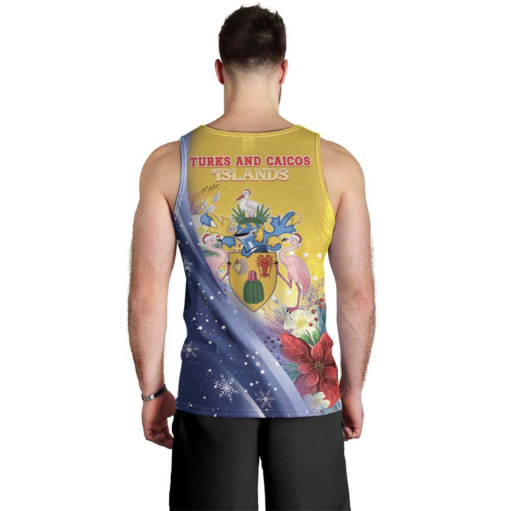 Turks And Caicos Islands Christmas Men Tank Top Coquette Bow With Coat Of Arms - Wonder Print Shop