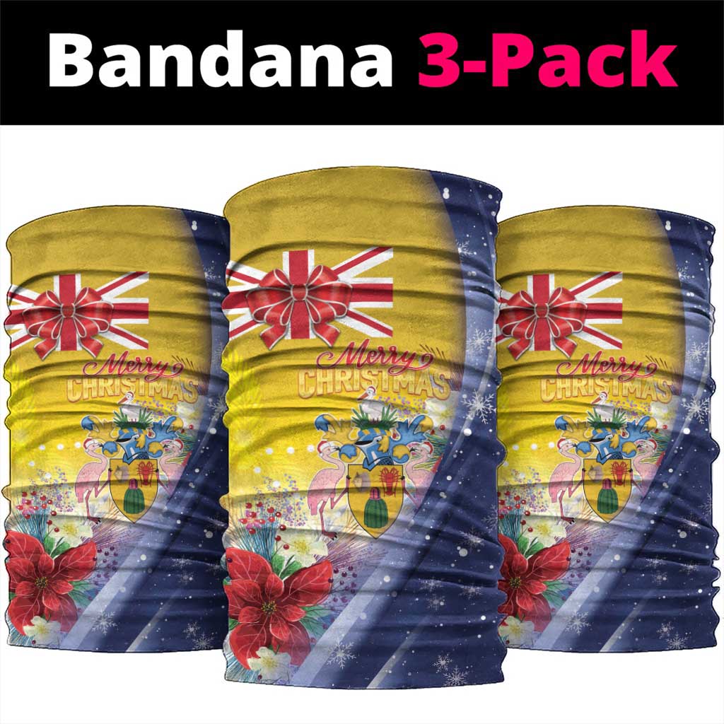 Turks And Caicos Islands Christmas Neck Gaiter Coquette Bow With Coat Of Arms - Wonder Print Shop