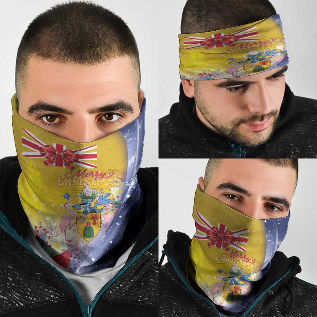 Turks And Caicos Islands Christmas Neck Gaiter Coquette Bow With Coat Of Arms - Wonder Print Shop