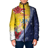 Turks And Caicos Islands Christmas Padded Jacket Coquette Bow With Coat Of Arms - Wonder Print Shop
