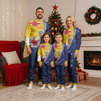 Turks And Caicos Islands Christmas Pajama Set Coquette Bow With Coat Of Arms - Wonder Print Shop