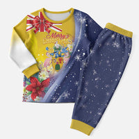 Turks And Caicos Islands Christmas Pajama Set Coquette Bow With Coat Of Arms - Wonder Print Shop