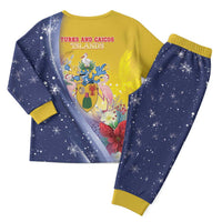 Turks And Caicos Islands Christmas Pajama Set Coquette Bow With Coat Of Arms - Wonder Print Shop