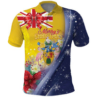 Turks And Caicos Islands Christmas Polo Shirt Coquette Bow With Coat Of Arms - Wonder Print Shop