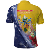 Turks And Caicos Islands Christmas Polo Shirt Coquette Bow With Coat Of Arms - Wonder Print Shop