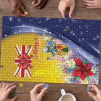 Turks And Caicos Islands Christmas Puzzle Coquette Bow With Coat Of Arms - Wonder Print Shop