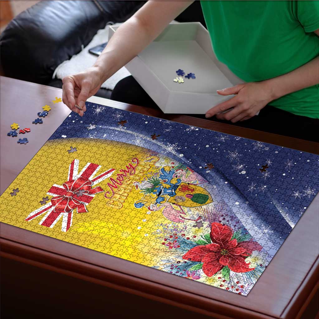 Turks And Caicos Islands Christmas Puzzle Coquette Bow With Coat Of Arms - Wonder Print Shop