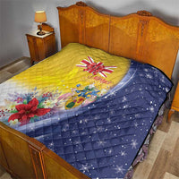 Turks And Caicos Islands Christmas Quilt Coquette Bow With Coat Of Arms - Wonder Print Shop