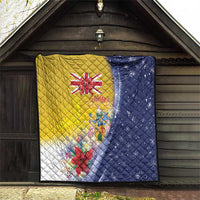 Turks And Caicos Islands Christmas Quilt Coquette Bow With Coat Of Arms - Wonder Print Shop