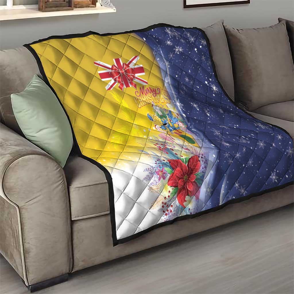 Turks And Caicos Islands Christmas Quilt Coquette Bow With Coat Of Arms - Wonder Print Shop