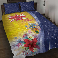 Turks And Caicos Islands Christmas Quilt Bed Set Coquette Bow With Coat Of Arms - Wonder Print Shop