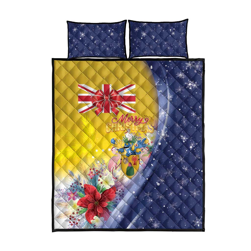 Turks And Caicos Islands Christmas Quilt Bed Set Coquette Bow With Coat Of Arms - Wonder Print Shop